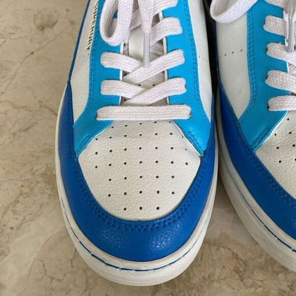 Superdry Vegan Basket Lux Low Trainer Aqua/Blue/White Unisex - Picture 11 of 16